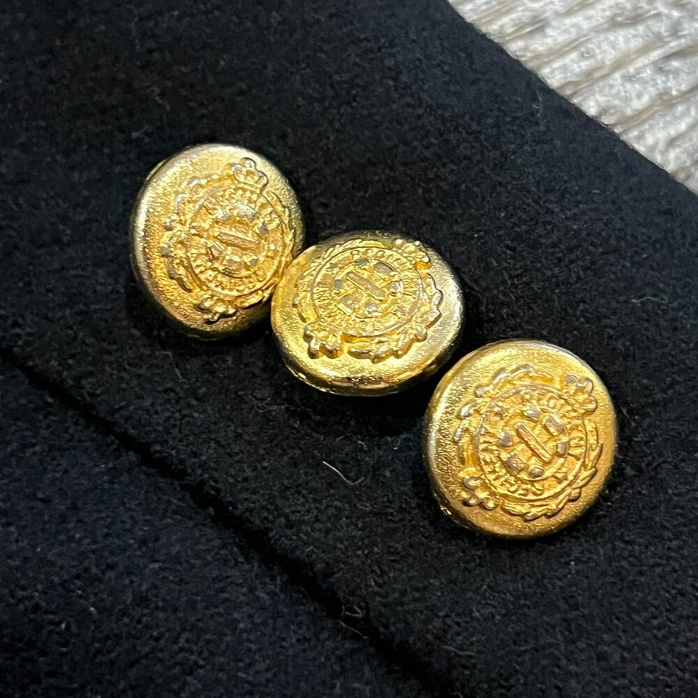 Vintage 90s Pendleton Wool Blazer Gold Buttons USA Made Womens 14 Black - Picture 5 of 8